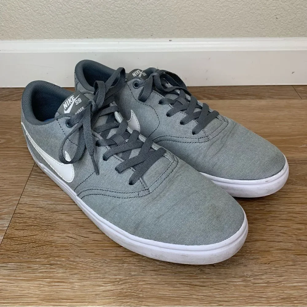 Nike SB Solar Fit Men’s Gray Canvas Lace Up Sneakers